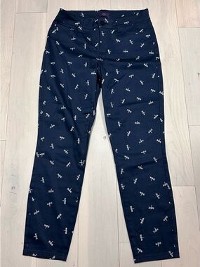 Women’s Navy Dragonfly Print ankle pants